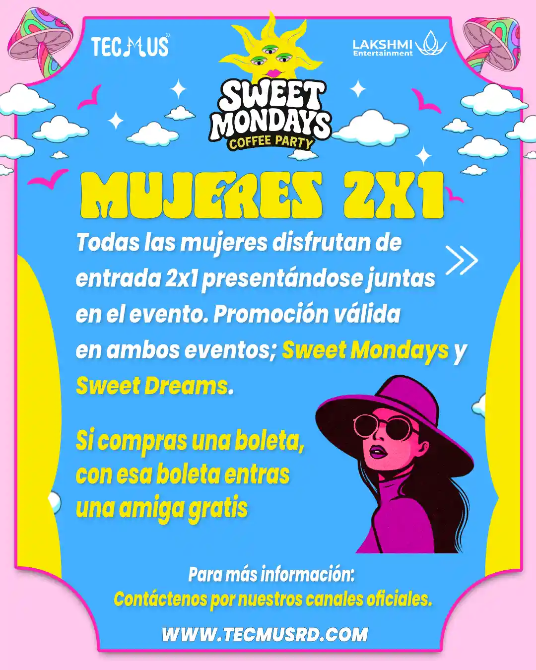 mujeres 2x1 una entra gratis tecmus